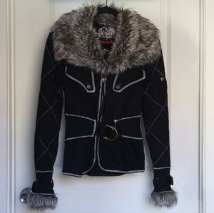 Twisted heart - Faux Fur Trimmed jacket